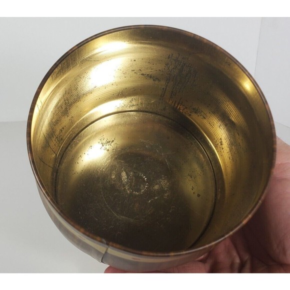 Vintage Wood Grain Tea Cookie Candy Tin Can Container Made in England - Picture 7 of 15